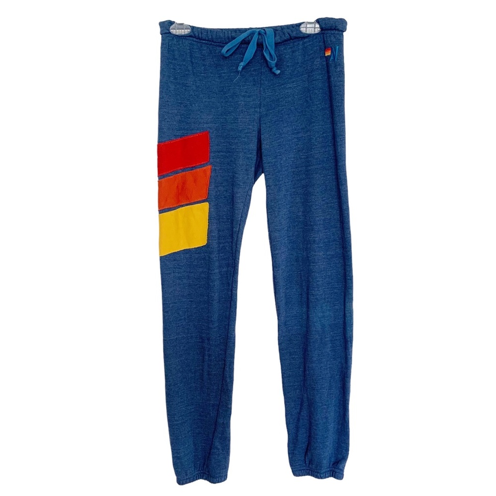 Aviator Nation Heather Blue 3 Stripe Sweatpants Small RARE